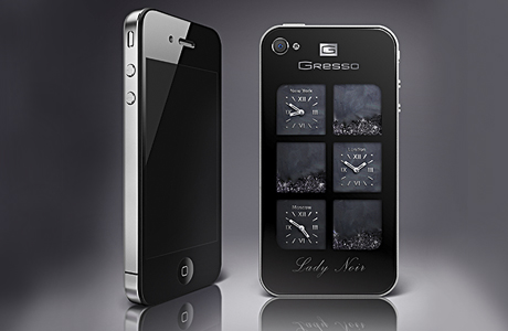  Gresso iPhone 4 ArtPhone Lady Noir Black Crystals