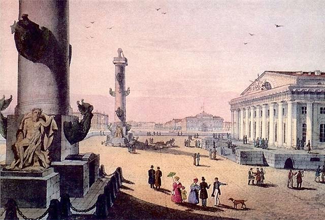 На Sotheby's продана картина Алексея Боголюбова «Ростральная колонна у здания Биржи, Санкт-Петербург»