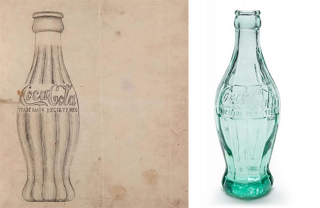 Первые варианты оригинальной бутылки для Coca-Cola