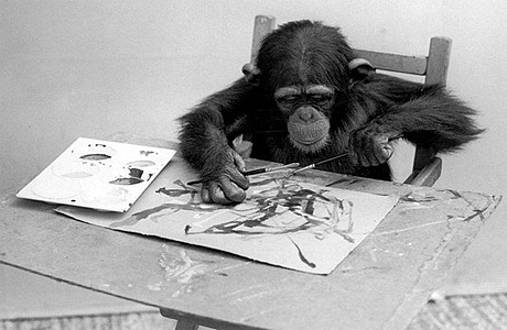 Животные-живописцы: Шимпанзе Конго