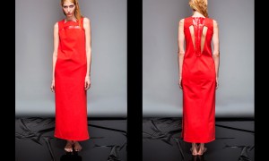 Платье из красного денима от Marchi