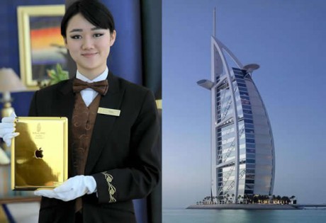 Отель Burj Al Arab предоставляет золотые планшеты